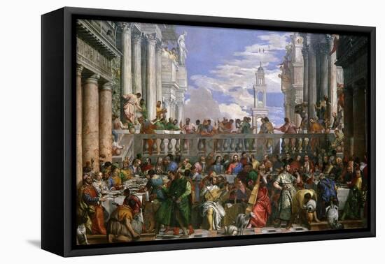 The Wedding at Cana, Painted 1562-63-Paolo Veronese-Framed Stretched Canvas