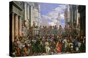 The Wedding at Cana, Painted 1562-63-Paolo Veronese-Stretched Canvas