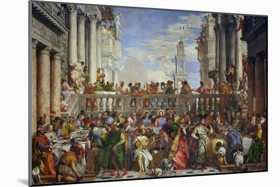 The Wedding at Cana (Post-Restoration)-Paolo Veronese-Mounted Giclee Print