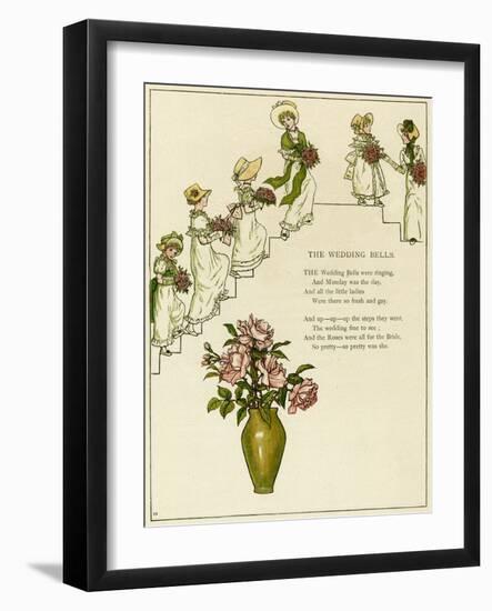 The Wedding Bells -- Bridesmaids with Bouquets-Kate Greenaway-Framed Art Print