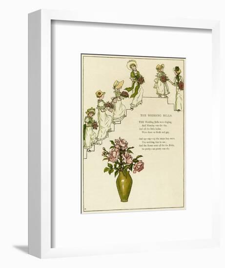 The Wedding Bells -- Bridesmaids with Bouquets-Kate Greenaway-Framed Art Print