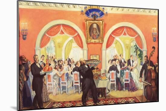 The Wedding Feast, 1917-Boris Michaylovich Kustodiev-Mounted Giclee Print