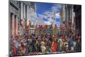 The Wedding Feast at Cana, 1563-Paolo Veronese-Mounted Giclee Print