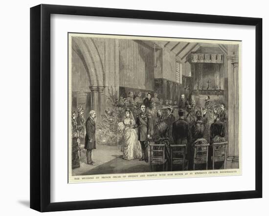 The Wedding of Prince Oscar of Sweden and Norway with Miss Munck at St Stephen's Church-null-Framed Giclee Print