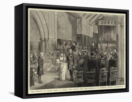 The Wedding of Prince Oscar of Sweden and Norway with Miss Munck at St Stephen's Church-null-Framed Stretched Canvas