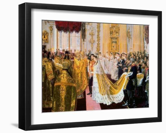 The Wedding of Tsar Nicholas II and the Princess Alix of Hesse-Darmstadt on November 26, 1894-Laurits Regner Tuxen-Framed Giclee Print