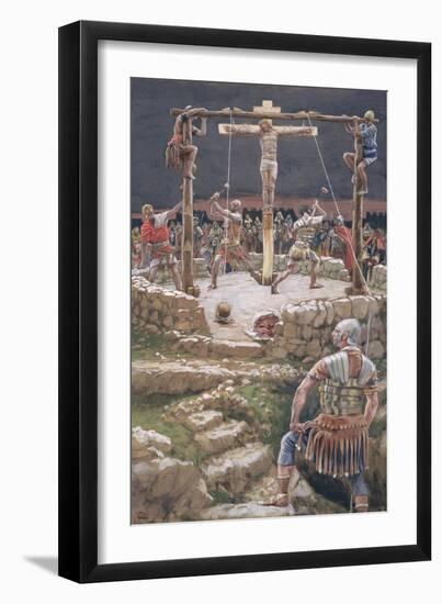 The Wedging of the Cross for 'The Life of Christ', C.1886-94 (W/C and Gouache on Paperboard)-James Jacques Joseph Tissot-Framed Giclee Print