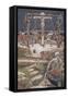 The Wedging of the Cross for 'The Life of Christ', C.1886-94 (W/C and Gouache on Paperboard)-James Jacques Joseph Tissot-Framed Stretched Canvas