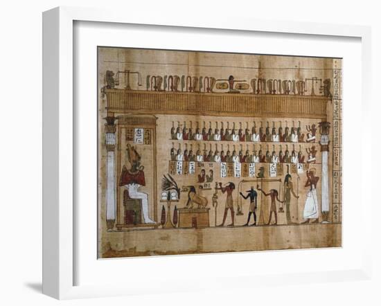 The Weighing of Souls, Chapter 125 of Book of Dead, Detail of Papyrus of Tasnakht-null-Framed Giclee Print