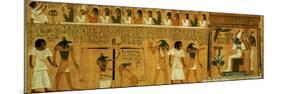 The Weighing of the Heart Against Maat's Feather of Truth, New Kingdom, circa 1275 BC (Papyrus)-null-Mounted Giclee Print