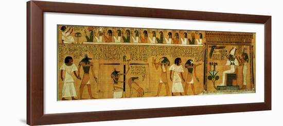 The Weighing of the Heart Against Maat's Feather of Truth, New Kingdom, circa 1275 BC (Papyrus)-null-Framed Giclee Print