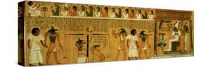 The Weighing of the Heart Against Maat's Feather of Truth, New Kingdom, circa 1275 BC (Papyrus)-null-Stretched Canvas