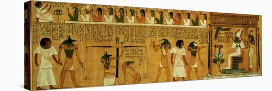 The Weighing of the Heart Against Maat's Feather of Truth, New Kingdom, circa 1275 BC (Papyrus)-null-Stretched Canvas