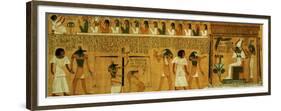 The Weighing of the Heart Against Maat's Feather of Truth, New Kingdom, circa 1275 BC (Papyrus)-null-Framed Giclee Print