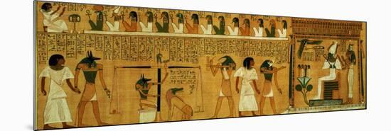 The Weighing of the Heart Against Maat's Feather of Truth, New Kingdom, circa 1275 BC (Papyrus)-null-Mounted Giclee Print