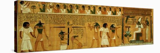 The Weighing of the Heart Against Maat's Feather of Truth, New Kingdom, circa 1275 BC (Papyrus)-null-Stretched Canvas