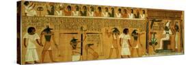 The Weighing of the Heart Against Maat's Feather of Truth, New Kingdom, circa 1275 BC (Papyrus)-null-Stretched Canvas