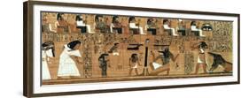 The Weighing of the Heart Against the Feather of Truth, circa 1250 BC (Painted Papyrus)-null-Framed Giclee Print