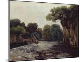 The Weir at the Mill, 1866-Gustave Courbet-Mounted Giclee Print