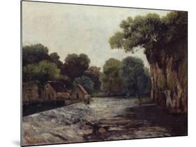 The Weir at the Mill, 1866-Gustave Courbet-Mounted Giclee Print