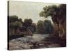 The Weir at the Mill, 1866-Gustave Courbet-Stretched Canvas