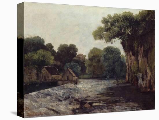 The Weir at the Mill, 1866-Gustave Courbet-Stretched Canvas