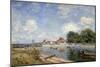 The Weir on the Loing at Saint-Mammes; Le Barrage Du Loing a Saint-Mammes, 1885-Alfred Sisley-Mounted Giclee Print