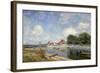 The Weir on the Loing at Saint-Mammes; Le Barrage Du Loing a Saint-Mammes, 1885-Alfred Sisley-Framed Giclee Print