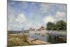The Weir on the Loing at Saint-Mammes; Le Barrage Du Loing a Saint-Mammes, 1885-Alfred Sisley-Mounted Giclee Print