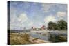 The Weir on the Loing at Saint-Mammes; Le Barrage Du Loing a Saint-Mammes, 1885-Alfred Sisley-Stretched Canvas
