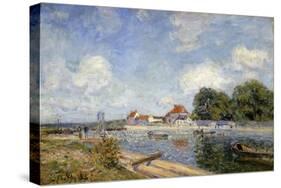 The Weir on the Loing at Saint-Mammes; Le Barrage Du Loing a Saint-Mammes, 1885-Alfred Sisley-Stretched Canvas