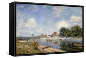 The Weir on the Loing at Saint-Mammes; Le Barrage Du Loing a Saint-Mammes, 1885-Alfred Sisley-Framed Stretched Canvas