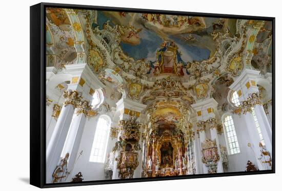 The Weiskirche (White Church), UNESCO World Heritage Site, Near Fussen, Bavaria, Germany, Europe-Robert Harding-Framed Stretched Canvas