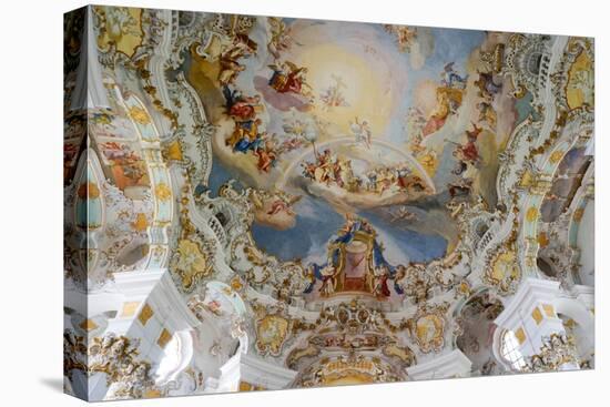 The Weiskirche (White Church), UNESCO World Heritage Site, Near Fussen, Bavaria, Germany, Europe-Robert Harding-Stretched Canvas