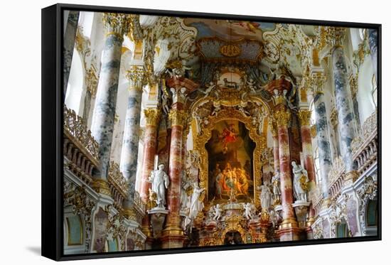 The Weiskirche (White Church), UNESCO World Heritage Site, Near Fussen, Bavaria, Germany, Europe-Robert Harding-Framed Stretched Canvas