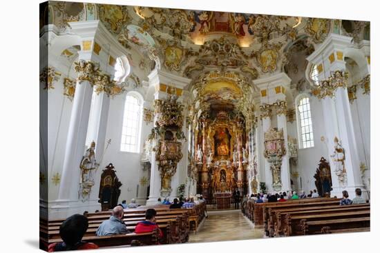 The Weiskirche (White Church), UNESCO World Heritage Site, Near Fussen, Bavaria, Germany, Europe-Robert Harding-Stretched Canvas