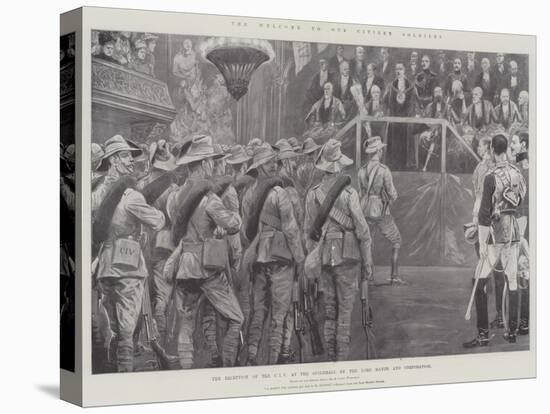 The Welcome to Our Citizen Soldiers-Richard Caton Woodville II-Stretched Canvas