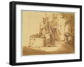 The Well in Front of the Farmhouse-Rembrandt van Rijn-Framed Giclee Print