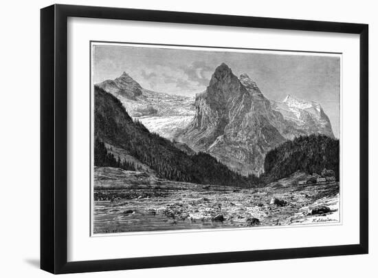 The Wellhorn and the Rosenlaui Glacier, Switzerland, 19th Century-C Laplante-Framed Giclee Print