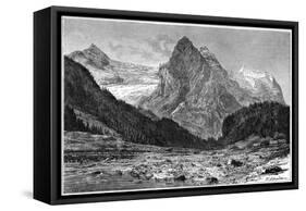 The Wellhorn and the Rosenlaui Glacier, Switzerland, 19th Century-C Laplante-Framed Stretched Canvas