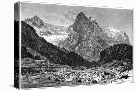 The Wellhorn and the Rosenlaui Glacier, Switzerland, 19th Century-C Laplante-Stretched Canvas