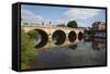The Welsh Bridge over River Severn, Shrewsbury, Shropshire, England, United Kingdom, Europe-Stuart Black-Framed Stretched Canvas