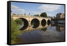 The Welsh Bridge over River Severn, Shrewsbury, Shropshire, England, United Kingdom, Europe-Stuart Black-Framed Stretched Canvas