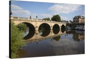 The Welsh Bridge over River Severn, Shrewsbury, Shropshire, England, United Kingdom, Europe-Stuart Black-Stretched Canvas