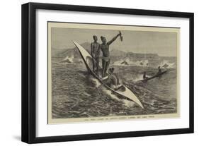 The West Coast of Africa, Fishing Canoes Off Cape Verde-Charles Edwin Fripp-Framed Premium Giclee Print