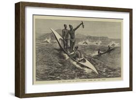 The West Coast of Africa, Fishing Canoes Off Cape Verde-Charles Edwin Fripp-Framed Giclee Print