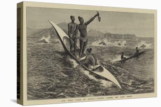 The West Coast of Africa, Fishing Canoes Off Cape Verde-Charles Edwin Fripp-Stretched Canvas