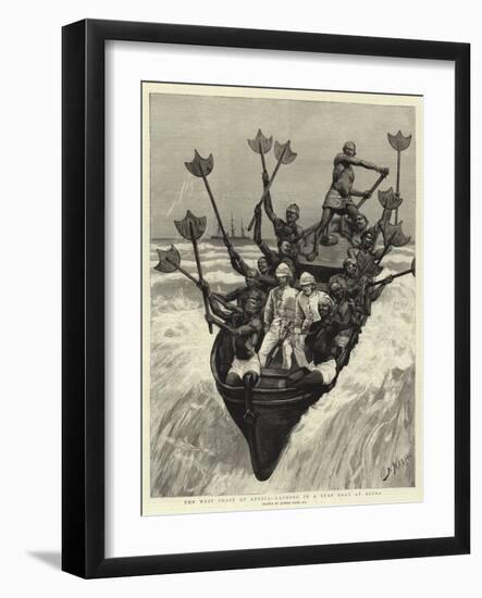 The West Coast of Africa, Landing in a Surf Boat at Accra-Joseph Nash-Framed Giclee Print