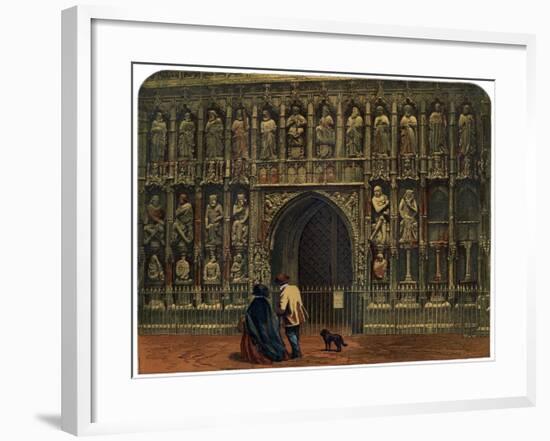 The West Front, Exeter Cathedral, 19th Century-null-Framed Giclee Print