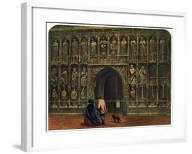 The West Front, Exeter Cathedral, 19th Century-null-Framed Giclee Print